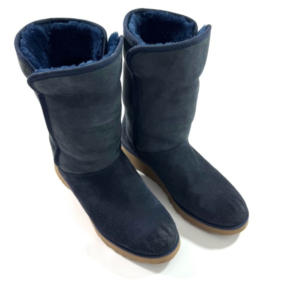 Ugg Amie Wedge Boots Suede Blue
